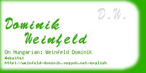 dominik weinfeld business card